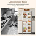 Slim Kitchen Pantry Storage Cabinet with Doors and Shelves, 3 Tiers Plastic Narrow Storage Organizer Collapsible